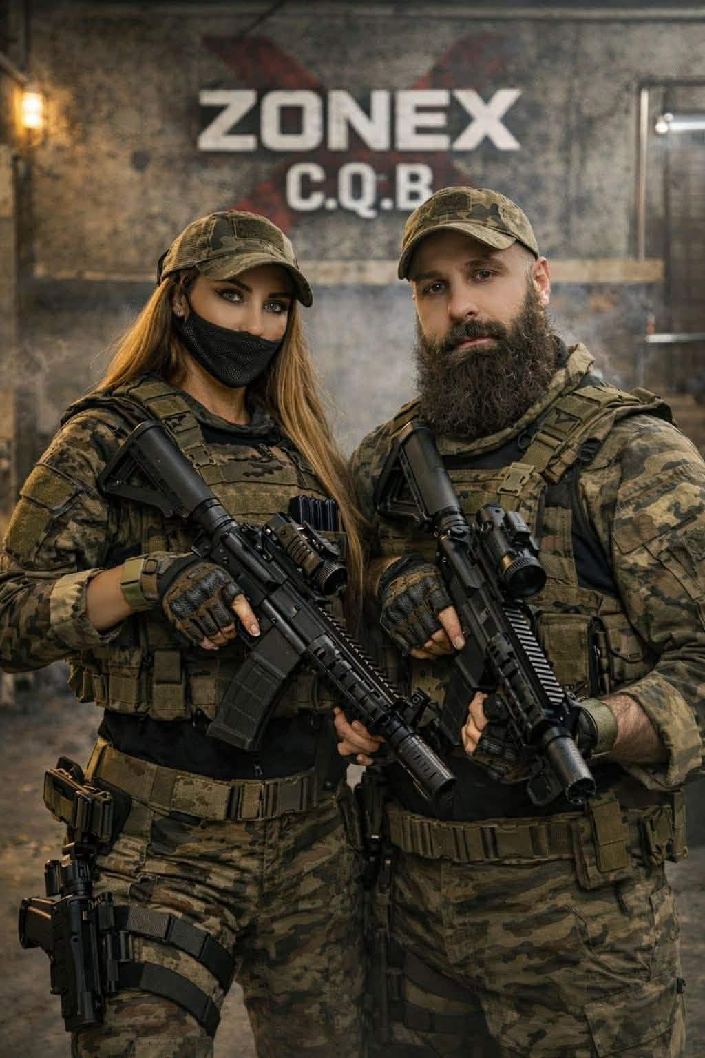 Players taking part in an indoor CQB airsoft game at R&D Zonex in Leicester